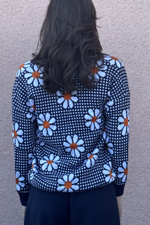 Daisy Navy Cardigan